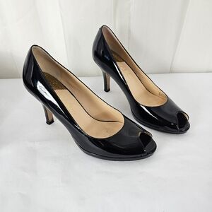 Cole Haan Carma OT Air Pump Black Patent Leather Peep Toe size 8